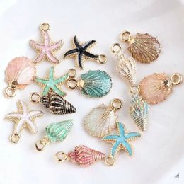 Pendant Necklaces Conch Sea Shell Charms Pendants Starfish Anklet Bracelet Necklace DIY Handmade Accessories Pendant Beads Craft 10/13Pcs 231012