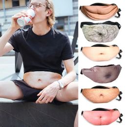 Waist Bags Novelty Fun Men Women Dad Bag Dad Bod Waist Bags Beer Fat Hairy Belly Fanny Pack 231012