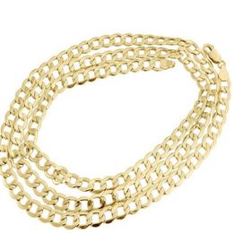 Mens Hollow 14K Yellow Gold 6 50 MM Cuban Curb Link Chain Necklace 16-30 Inches271y