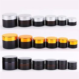 5g 10g 15g 20g 30g 50g Amber Glass Cream Jar Bottle Cosmetic Makeup Jars Refillable Lotion Bottles Toets