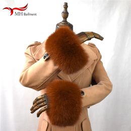 Sleevelet Arm Sleeves 100% Real Fur Cuffs Winter Natural Warm Oversized Arm Warmmer Wristband High Quality Coat Jacket Sleeve Fashion Luxury Cuffs 231012