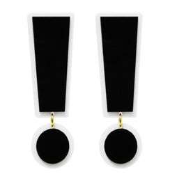 Fashion Super Large Black White Acrylic Symbol Exclamation Point Dangle Earring for Womens Trendy Jewelry Hyperbole Accessories9042040