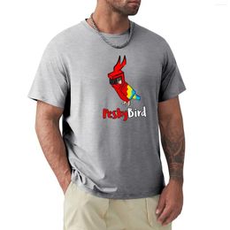 Men's Polos Pesky Bird T-Shirt Short Sleeve Tee Aesthetic Clothing Mens Clothes