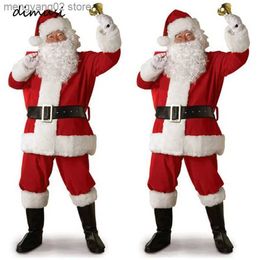 Theme Costume DIMUSI Santa Claus Cosplay Come Daddy In Come Clothes Dressed At The Christmas Of Men Five Buns/lot Suit For Warm Adults T231013