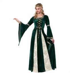 Adult Greek Princess Queen Costume Halloween European Mediaeval Vintage Court Cosplay Dress