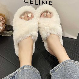 Home Fur Cotton Slippers for Women in Autumn and Winter Warm and Comfortable Indoor and Non slip External Wear Moonlight Fur Slippers Net Red ins 231007