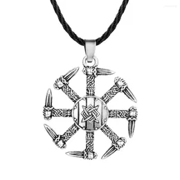 Pendant Necklaces Antique Viking Stunning Kolovrat Necklace With Swords Pagan Jewellery