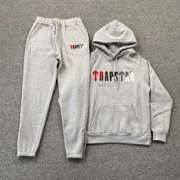 High Quality Trapstar hoodie full tracksuit rainbow towel embroidery decoding hooded sportswear men and women sportswear suit zipper trousers Size XL