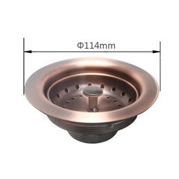 Drains Talea Drain Strainer US Type Sink Strainer 3-1/2'' Inch Drainage System114MM Antique Copper Strainer Basket Replacement 231013