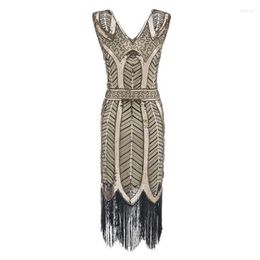 Casual Dresses Plus Size Women's Fashion 1920s Flapper Dress Vintage Great Gatsby Charleston Sequin Tassel 20s Party3137
