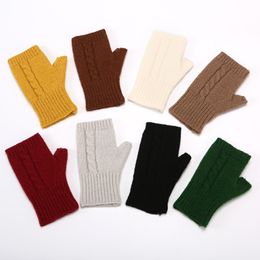 New Women Unisex Knitted Half Finger Gloves Fingerless Stretch Touch Screen Arm Gloves Outdoor Cycling Driving Elastic Mitten