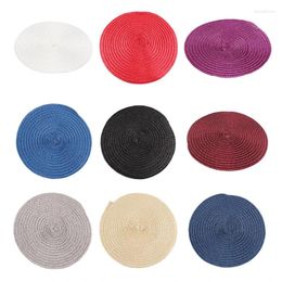 Berets Straw Fascinators Hat Base DIY Colrful Pillbox Percher Headwear Elegant Fascinator