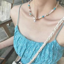 Pendant Necklaces Starfish Adjustable Necklace Anklet Turquoise Conch Crystal Beads Chain Charm Bracelet Jewellery Gift