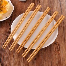 Chopsticks Solid Wood 10 Pairs Set Natural Bamboo Non-slip Pointed Wooden Quick Home