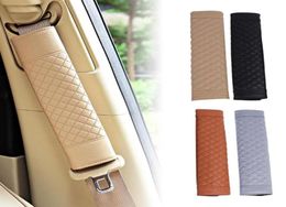 1 Pair Stylish Car Safety Seat Belt Faux Leather Shoulder Strap Pad Cushion Cover Belt Protector for Adults Kids4847264