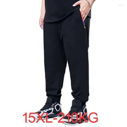 Men's Pants 210KG 15XL 14XL 12XL Summer Oversized Black Casual Mens Breathable Sweatpants Elastic Waist Trousers Men Streetwear