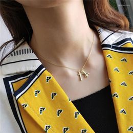 Pendant Necklaces MEISHICHAO 925 Sterling Sliver Double Gold Colour Hands Together Praying Cross Choker Necklace Women219F