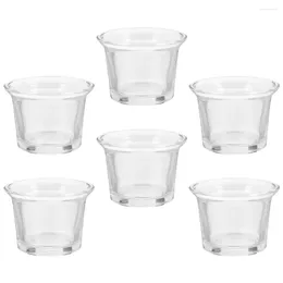 Candle Holders 6 Pcs Glass Container Transparent Holder Ornament Creative Jar Exquisite Small Storage