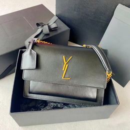 luxurys Designer SUNSET CrossBody Bags chain strap totes Womens mirror quality handbag purses lady Leather Shoulder sling bag mens classic flap Clutch envelope Bag