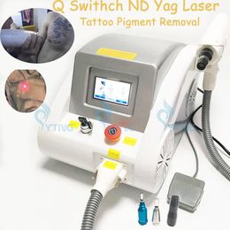 Q Switched Laser Tattoo Removal Machine Nd Yag Laser Black Doll Treatment Freckle Pigment Removal Portable Beauty 2000MJ Touch Screen