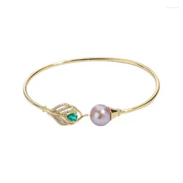 Bangle Natural Freshwater Pearl Bead Adjustable Cuff Opening Bracelet For Women Gift