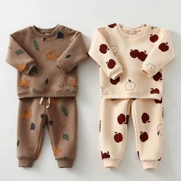 Clothing Sets Toddler Baby Clothes Set Spring Autumn Fleece Suits Sweater Tops Pants 2pcs Kids 231012