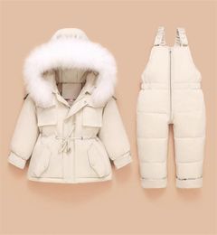 Clothing Sets Down Coat Jacket Kids Toddler Jumpsuit Baby Girl Boy Clothes Winter Outfit Snowsuit Overalls 2 Pcs Clothing Sets LJ29180593