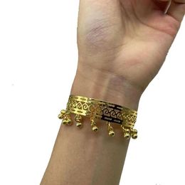 Bangle 1pcs 24k Gold Color Ethiopian Jewelry Bangles For Women Luxury Dubai Ramadan Ball Bracelet African Arab Weeding Gift173q