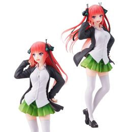 Mascot Costumes Anime Nino Figure 20cm Vital Black Coat School Uniform the Quintessential Quintuplets Standding Model Dolls Toy Gift Pvc