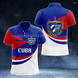 Men's T Shirts 2203 CUBA National Emblem Printed Polo Shirt Cuban Flag Large T-shirt Harajuku Short Sleeve Casual