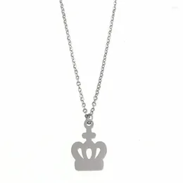 Pendant Necklaces 12 Pieces Ladies Girls Necklace Stainless Steel Crown Sleek Tiara Clavicle Jewellery Wholesale