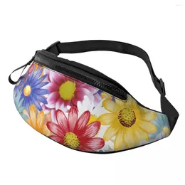 Waist Bags Colourful Daisy Print Bag Floral Funny Polyester Pack Running Unisex