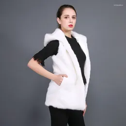 Women's Fur Factory Loss Direct Imitation Hair Hooded Slim Short Vest Ladies Mink Sleeveless Warm Coat In Europe And America.