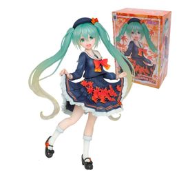 Mascot Costumes 18cm Hatsune Miku Anime Figure 3rd Season Autumn Ver Kawaii Girl Action Figure Pvc Collection Model Ornaments Toys Birthday Gift