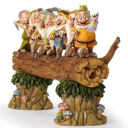 Decorative Objects Figurines Handmade Resin Seven Dwarf Gnome Statues Courtyard Home Outdoor Garden Decoration Dwarf Ornaments Children's Eve Gifts 231012