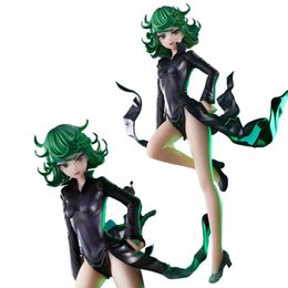 Mascot Costumes 22cm Figure Anime One Punch-man Tatsumaki Shivering Sexy Black Dress Standding Pose Dolls Toy Gift Collect Pvc Material