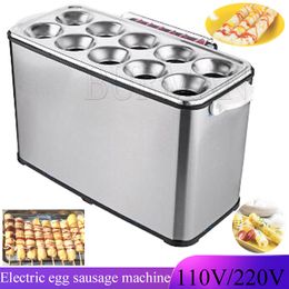 10 Holes Electric Egg Sausage Roll Machine Automatic Rising Maker Cooking Tool Egg Cup Omelette Master