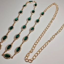 Other Fashion Accessories Vintage Green Gemstone Waist Belt for Women - Emerald Gem Wedding Waist Belt Chain Bridal Sash Bridal Shower Gift Accessories 231013