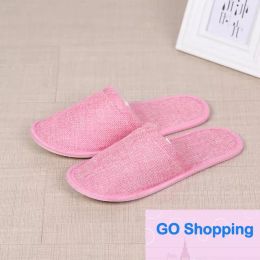Top 8styles Disposable Slippers Hotel SPA Home Guest Shoes Anti-slip Cotton Linen Slippers Comfortable Breathable Soft One-time Slipper