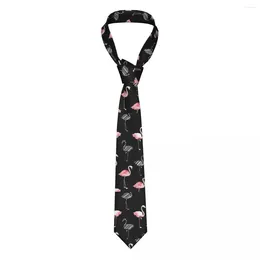Bow Ties Flamingos Novelty Neck Tie Mens Classic Necktie For Wedding Groom Missions Dance Gifts