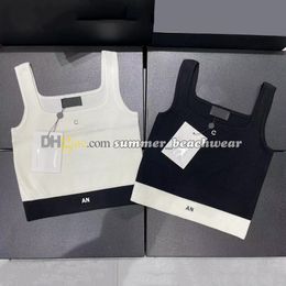 Women Square Neck Tanks Top Yoga Sport Crop Tops Letters Print Luxury Vest Summer Sleeveless T Shirt