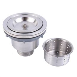 Drains 3-1/2 inch Kitchen Sink Strainer with Removable Deep Waste Basket SUS 304 Stainless Steel Drain Assembly escurridor de pla 231013