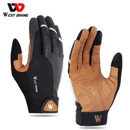 Five Fingers Gloves WEST BIKING Sports Cycling Touch Screen Men Women MTB Bike Running Fitness Gym Riding Motorcycle Bicycle 231012