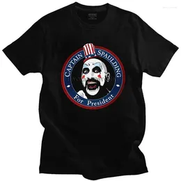 Men's T Shirts Captain Spaulding For President Men Cotton Horror Film House Of 1000 Corpses Tee Tops Short Sleeved Novelty T-shirt