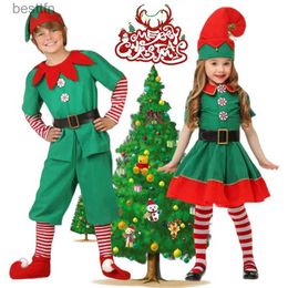 Theme Costume Family Christmas Come Santa Claus Cosplay Come Christmas Outfits Green Elf Cosplay Fancy Dress for Women Men Kids HOLIDAYL231013