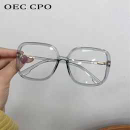 Oversized Square Glasses Women Fashion Clear Lens Frames Retro Plastic Optical Eyeglasses Frame Lady O884 Sunglasses267S