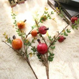 Fashion artificial fruit tree branches artificial pomegranate fruit branch berry simulation flower home decoration wedding fake flower