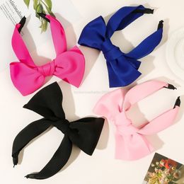 Oversized Bow Headband for Women Girls Y2K Fashion Solid Bowknot Hairband Head Hoop Hairpin Accessories Bandeau