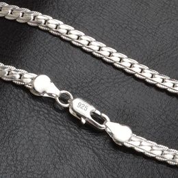 20 Inch 5MM Trendy Men 925 Silver Necklace Chain For Women Party Fashion Silver Figaro Chain Necklace Boy Accessories266f