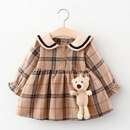 Girl s Dresses 2023 Fall born Baby Girl Dress Clothes Toddler Girls Princess Plaid Birthday For Infant Clothing 0 2y Vestidos 231013
